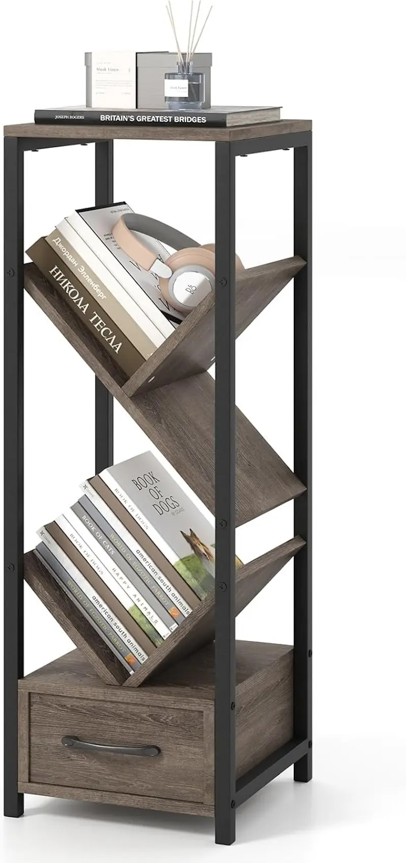 Etajera Costway JV11937GR-1 (Grey/Black)