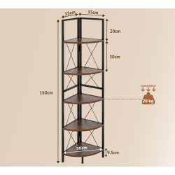 Etajera Costway JV12001CF (Brown/Grey Oak) Thumb