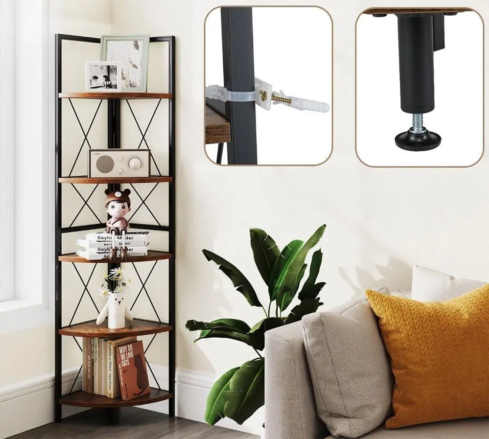 Etajera Costway JV12001CF (Brown/Grey Oak)