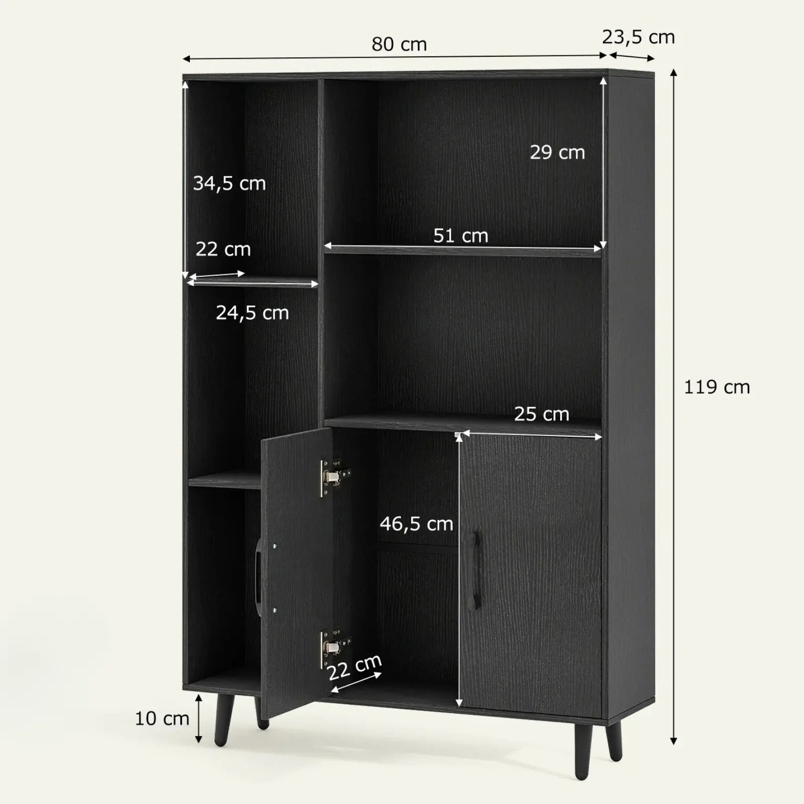 Etajera Costway JV12109DK (Black) - 3
