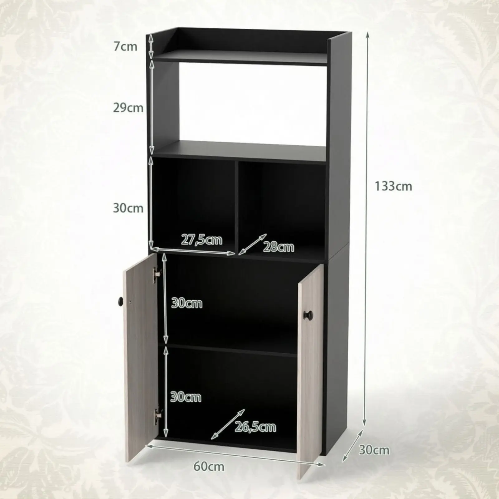 Etajera Costway JV12527DK (Black) - 3