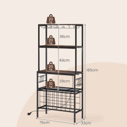 Etajera Costway JV12546DE-CF (Brown/Black) Thumb