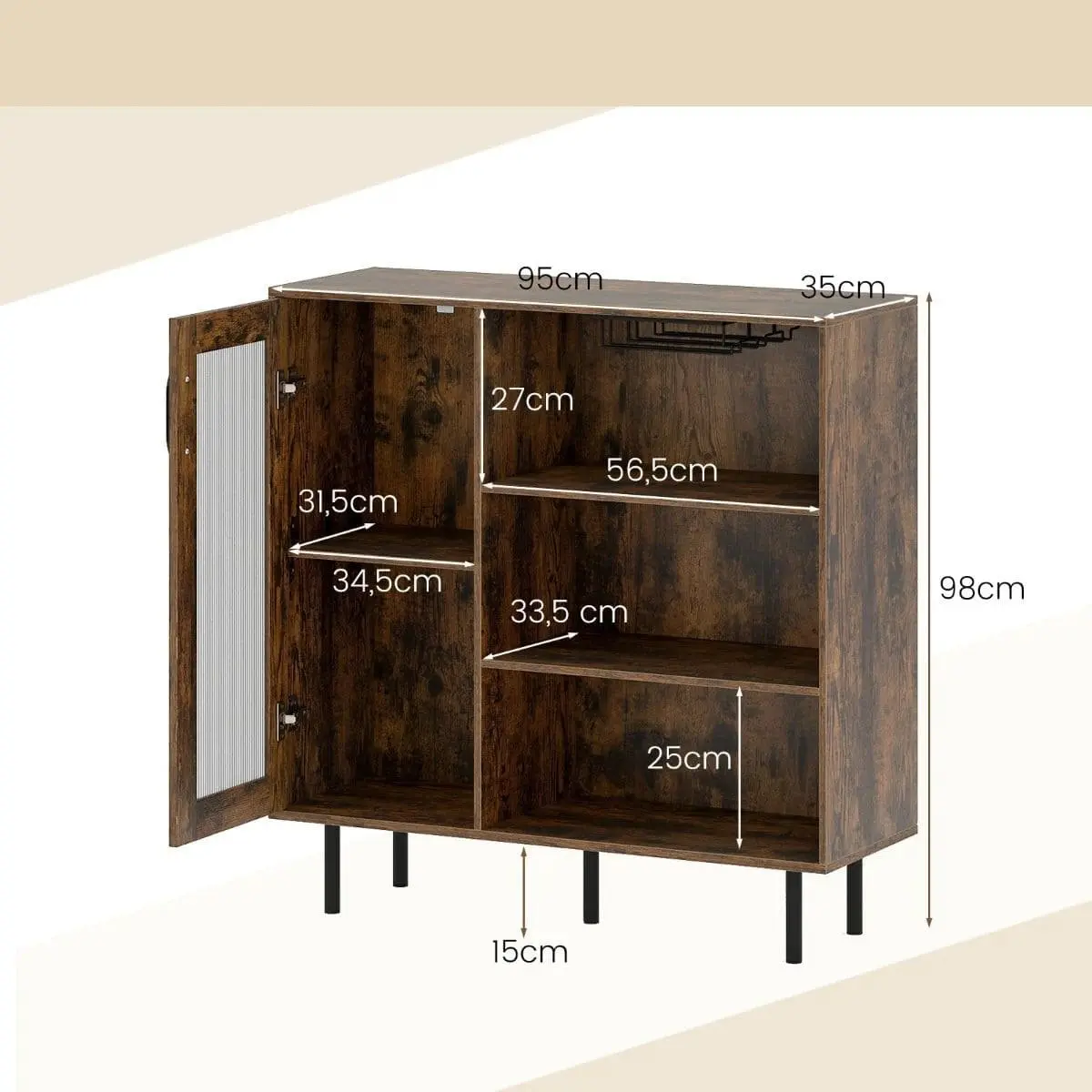Bufet Costway JV12627CF (Brown) - 4