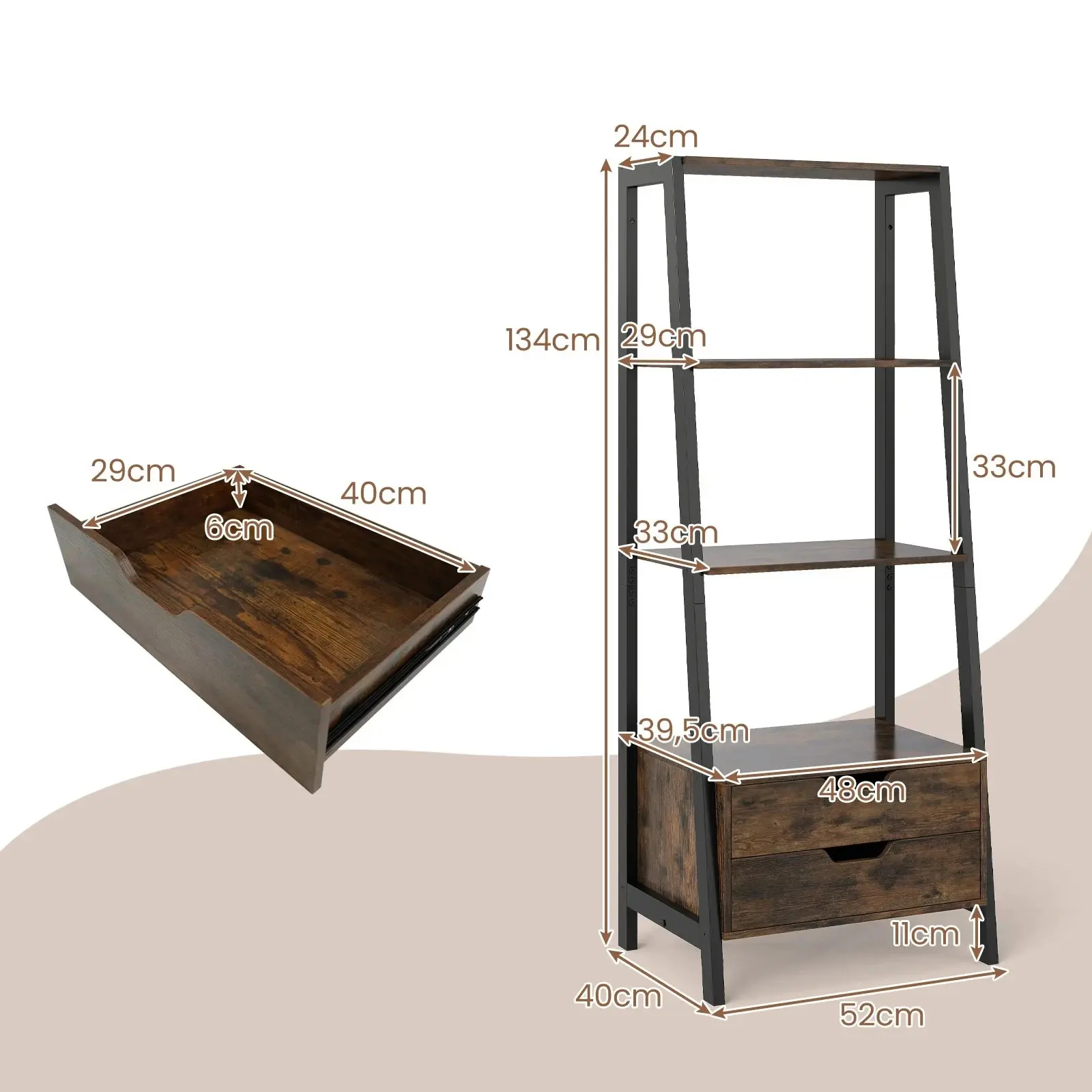 Etajera Costway JV12654CF (Brown) - 3