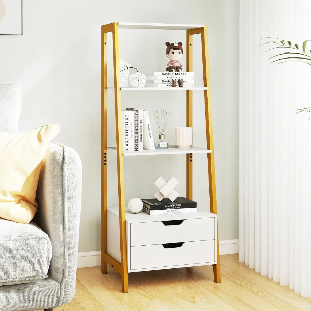 Etajera Costway JV12654WH (White/Gold)