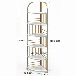 Etajera Costway JV12738WH (White/Gold) Thumb
