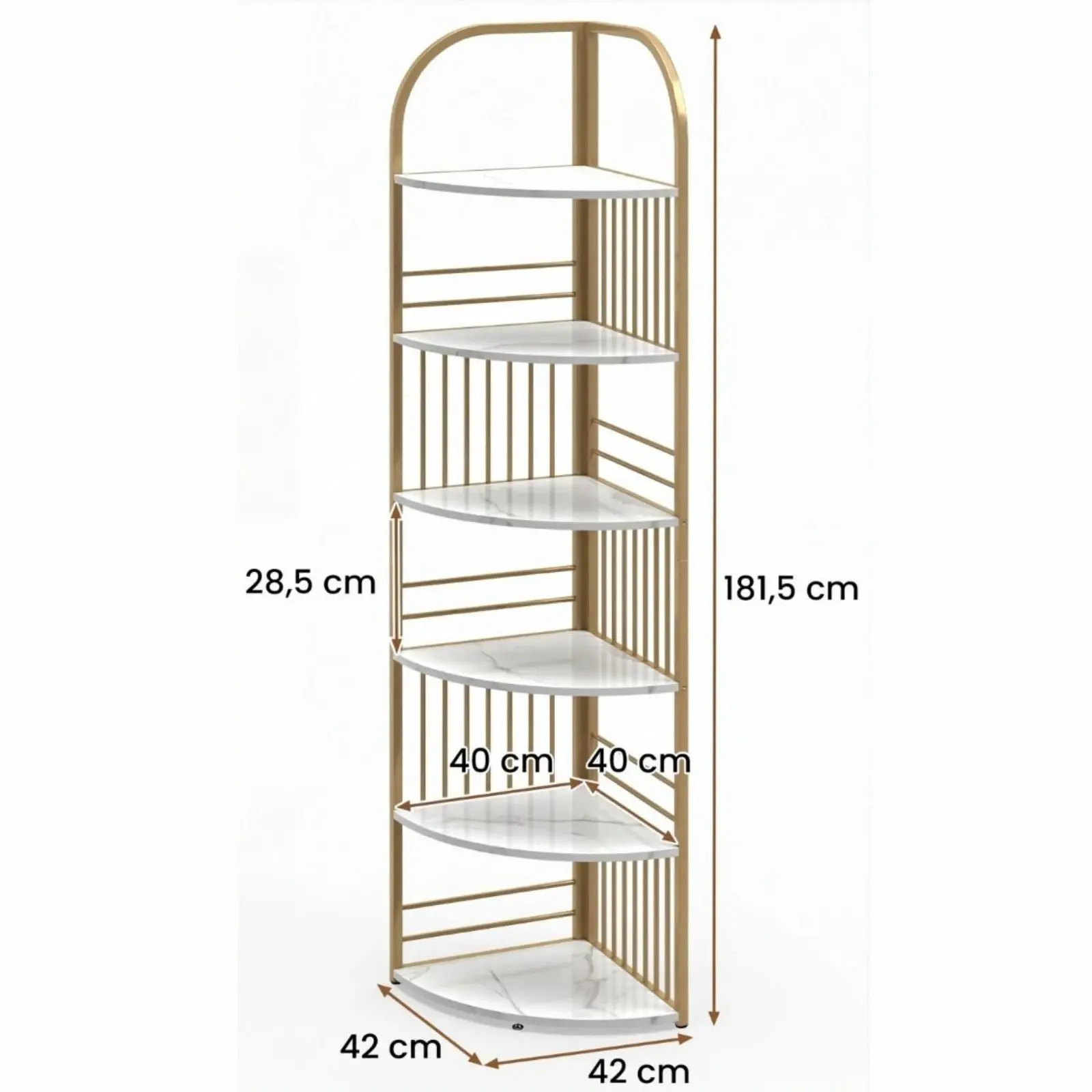 Etajera Costway JV12738WH (White/Gold) - 3