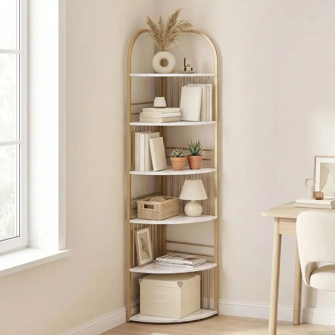 Etajera Costway JV12738WH (White/Gold)