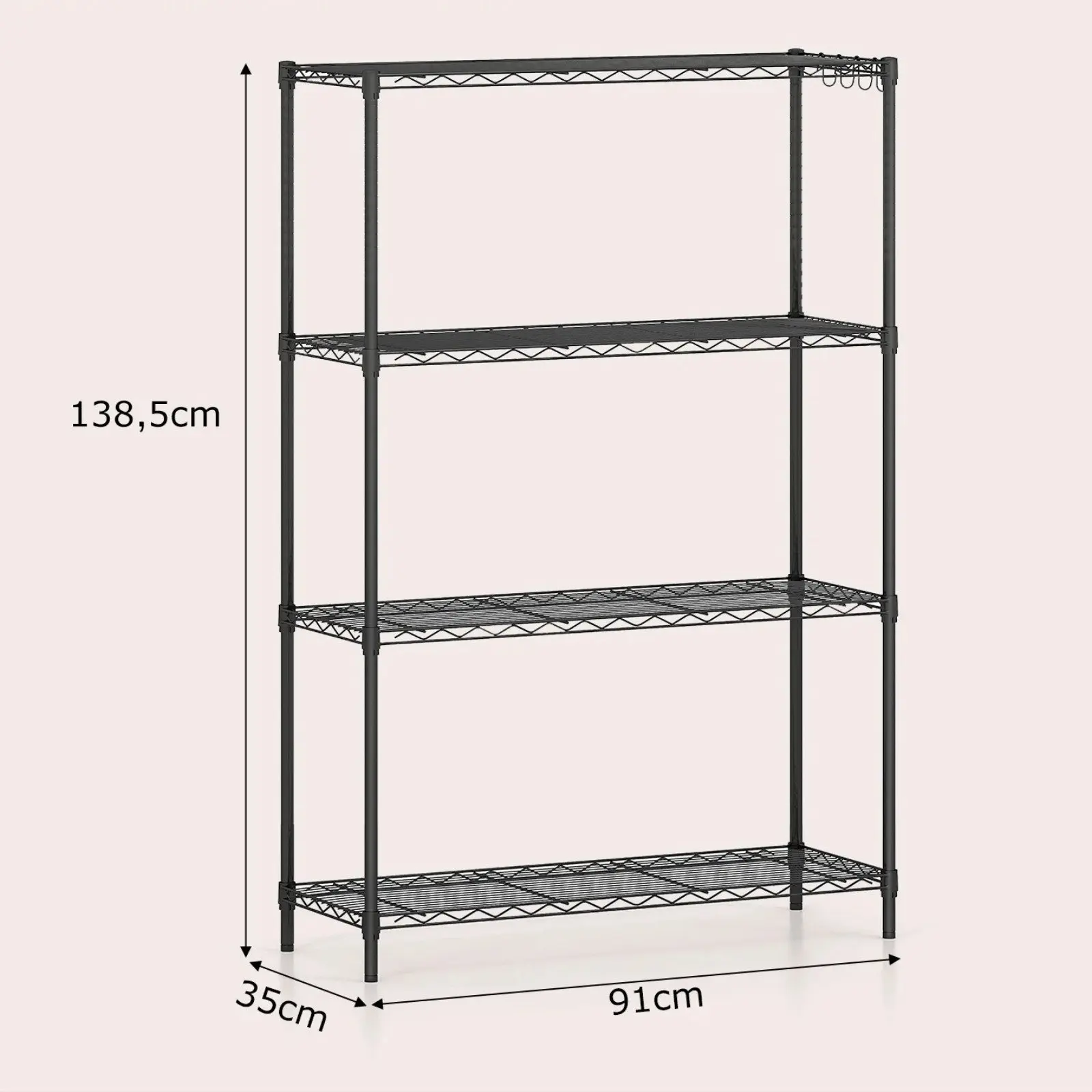 Etajera Costway JV12976DK (Black) - 3