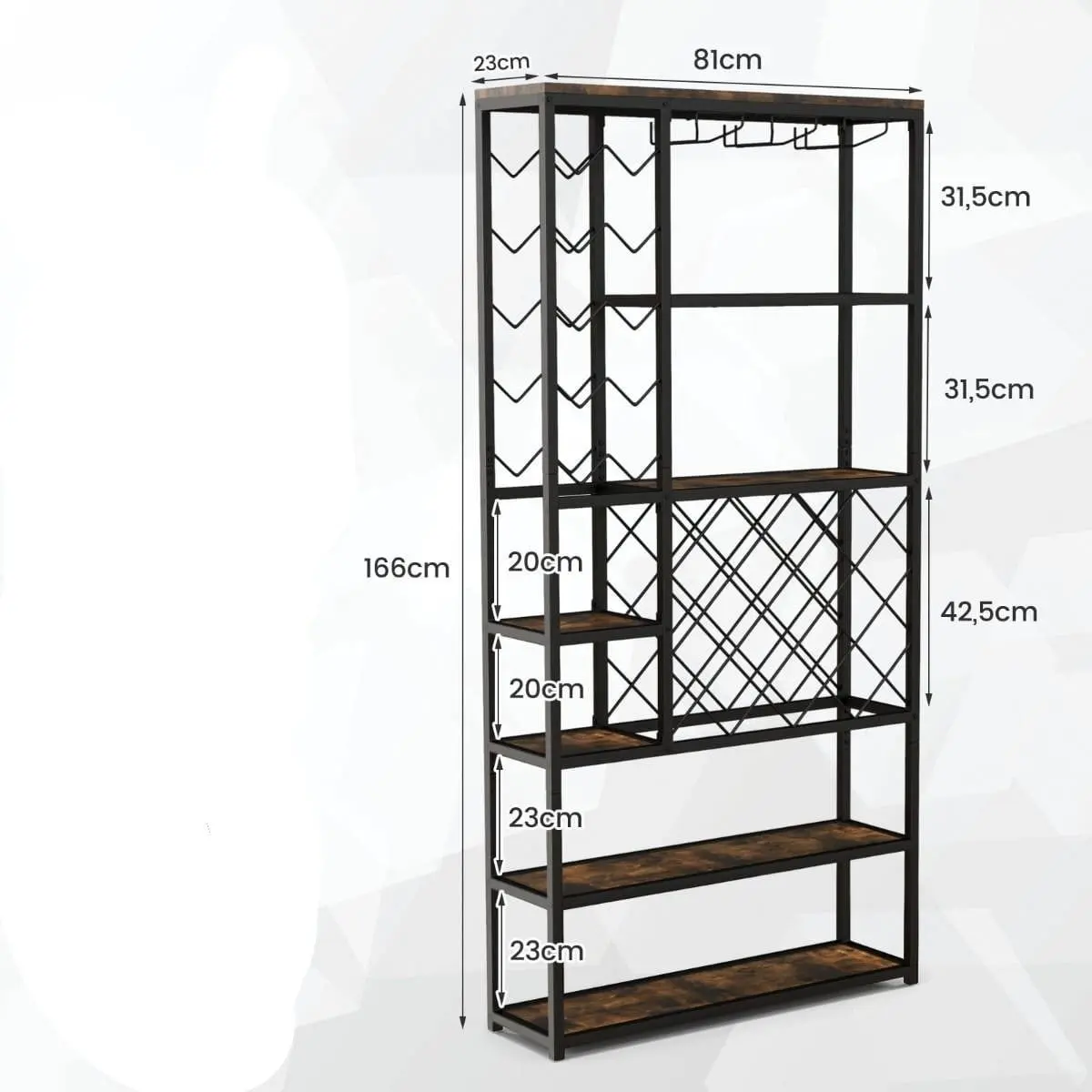 Etajera Costway JV13090 (Brown/Black) - 3