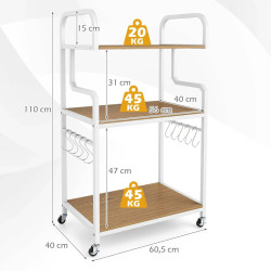 Etajera Costway JV13339NA (Natural/White) Thumb