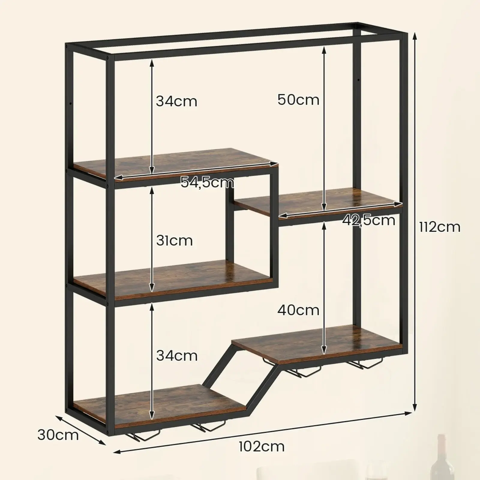 Etajera Costway JV13508CF (Brown) - 3