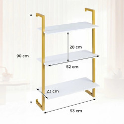 Etajera Costway JV13921WH (White/Gold) Thumb