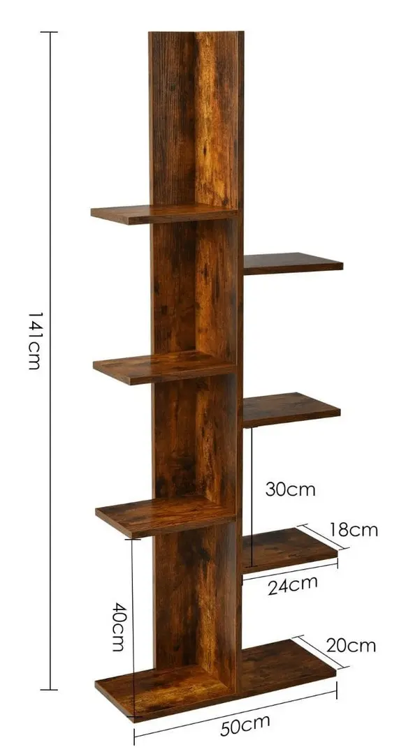 Стеллаж Costway JZ10176CF (Rustic Brown)
