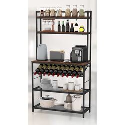 Etajera Costway KC53460CF (Rustic Brown/Black) Thumb