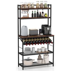 Etajera Costway KC53460CF (Rustic Brown/Black) Thumb