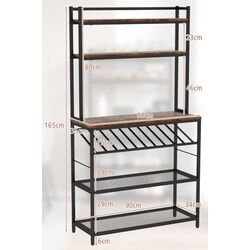 Etajera Costway KC53460CF (Rustic Brown/Black) Thumb