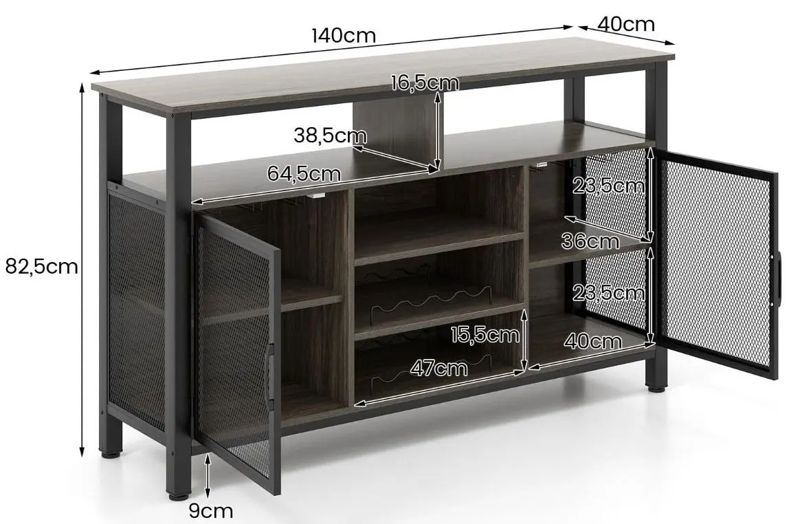 Etajera pentru sticle Costway HV10478GR (Grey) - 6