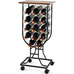 Подставка для бутылок Costway JV10767DK (Brown/Black) Thumb