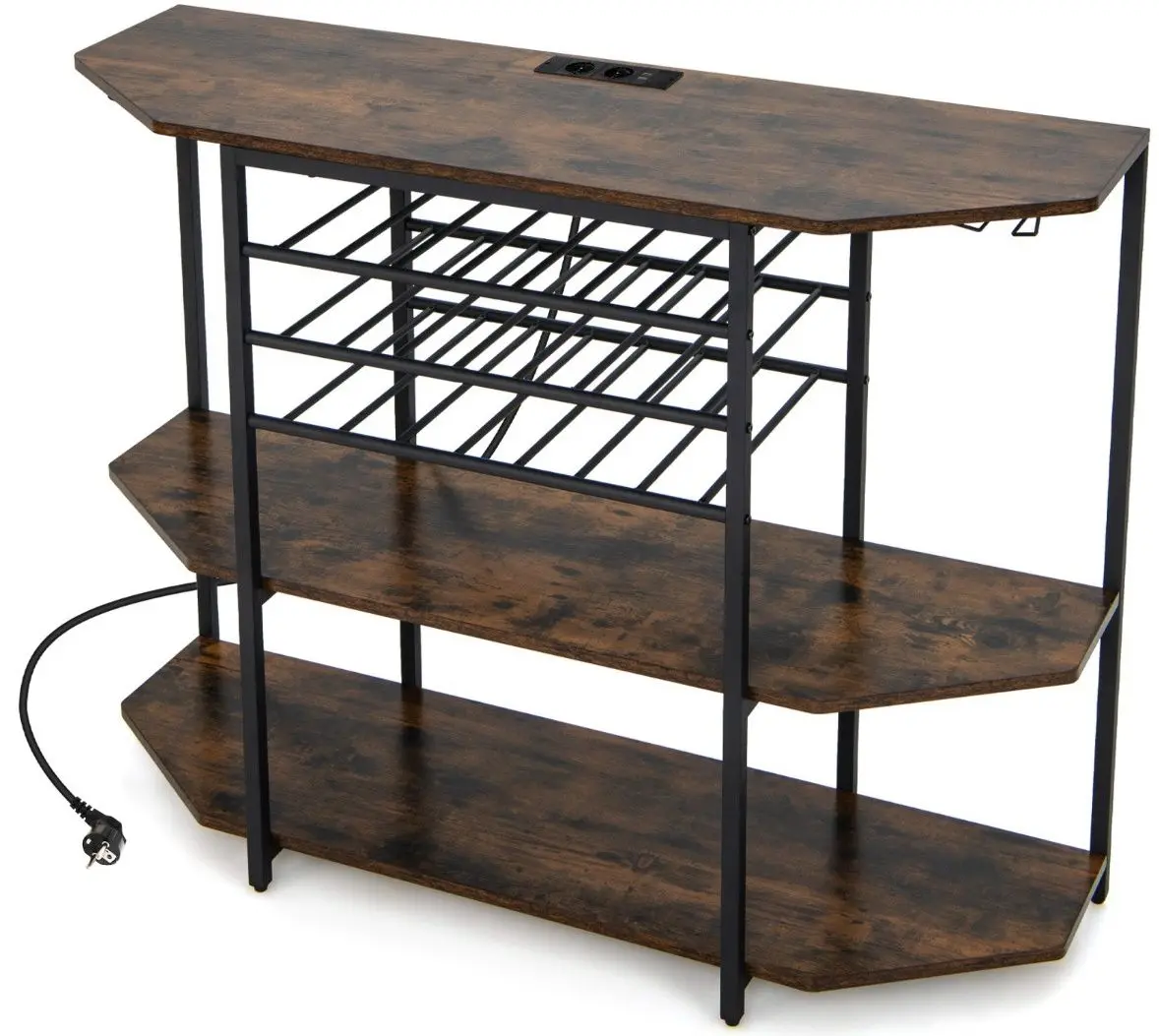 Etajera pentru sticle Costway JV11141DE-CF (Ruscic Brown/Black)