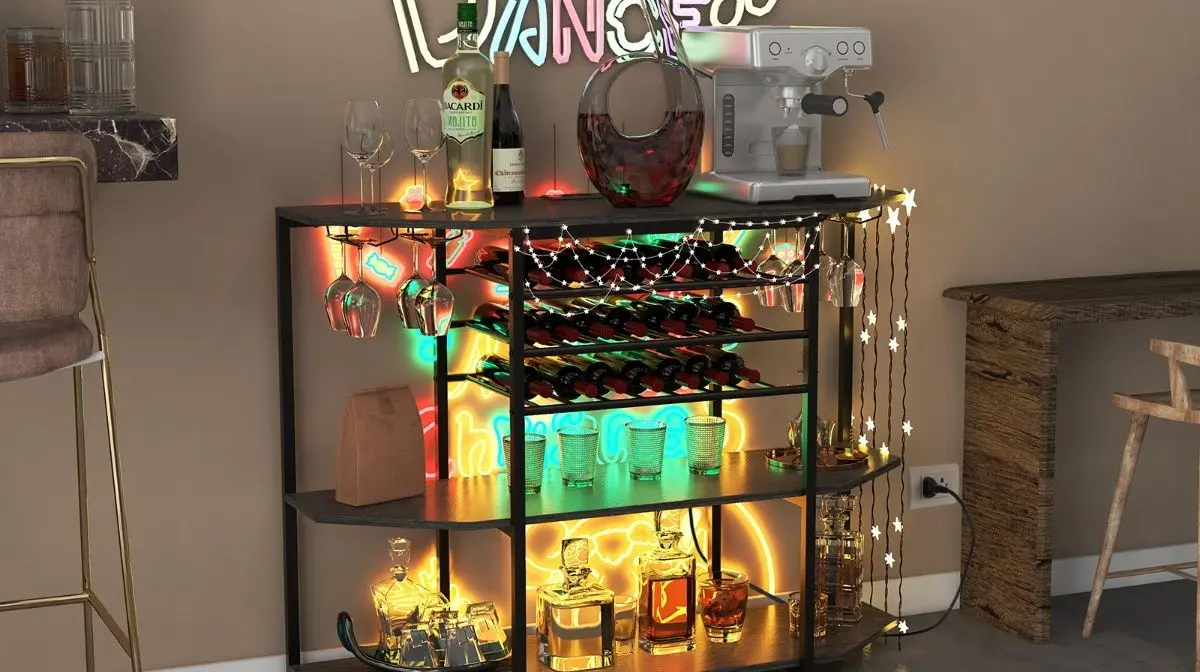 Стеллаж для бутылок Costway JV11141DE-GR (Dark Grey/Black)