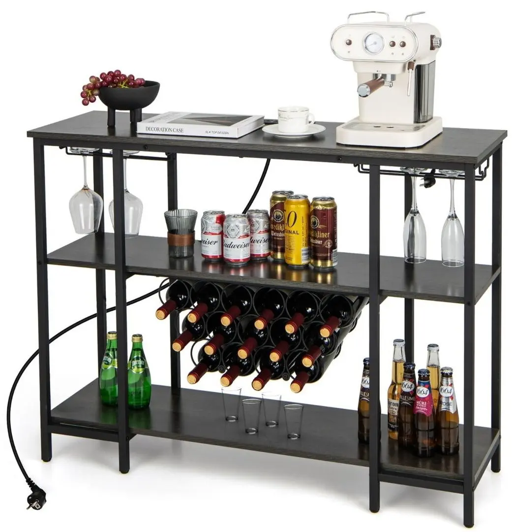 Стеллаж для бутылок Costway JV11142DE-GR (Dark Grey/Black)