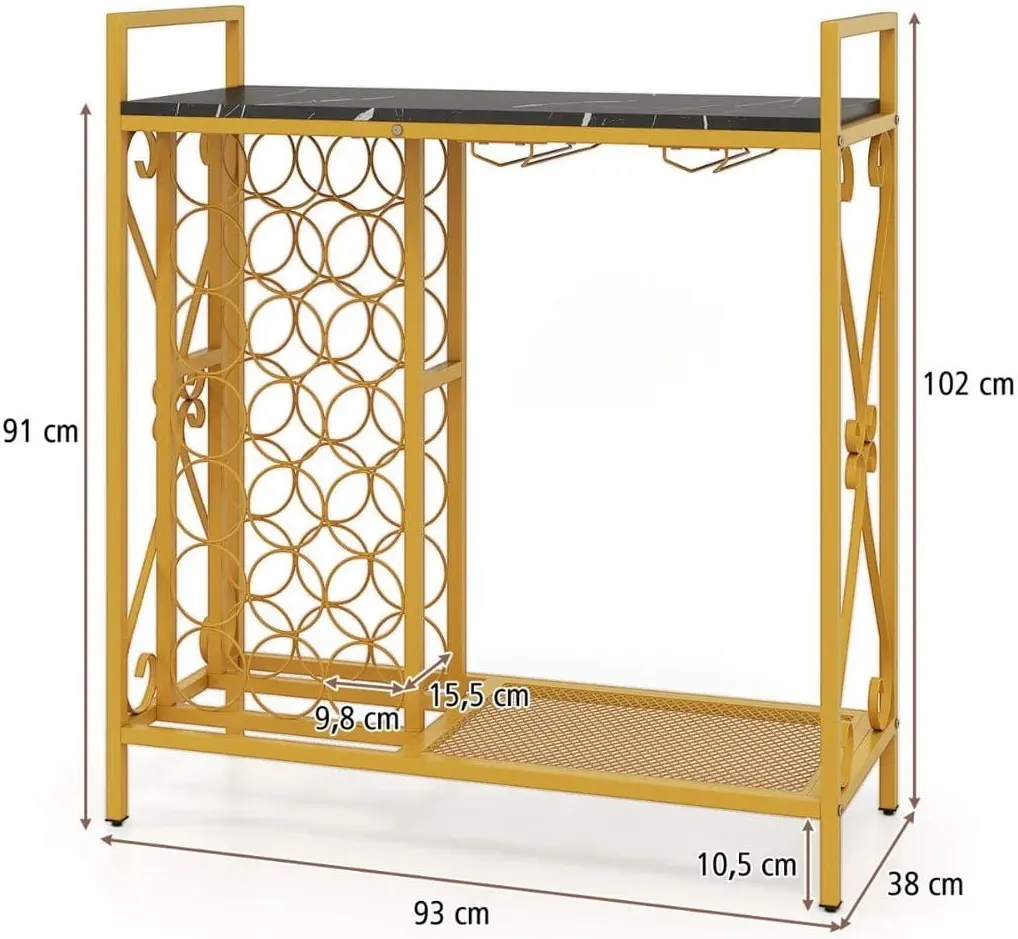 Etajera pentru sticle Costway JV12128DK (Yellow/Black) - 3