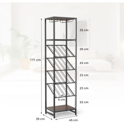 Etajera pentru sticle Costway JV13145 (Black/Brown) Thumb