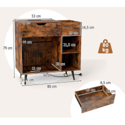 Стеллаж для виниловых пластинок Costway JV12144DE-CF (Rustic Brown) Thumb