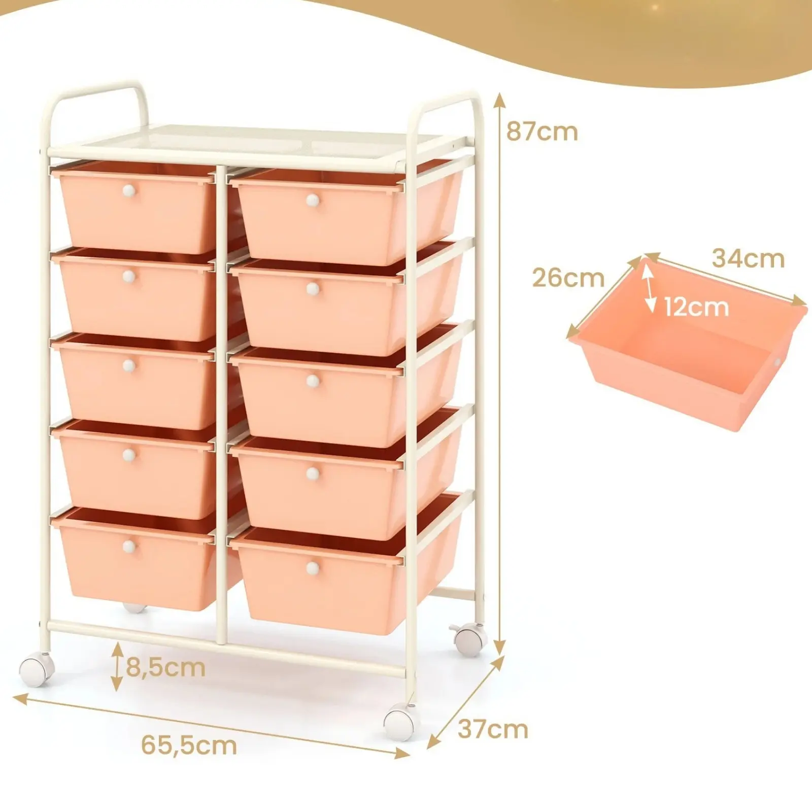 Стеллаж-органайзер Costway JV11073PF (Pink/White) - 3