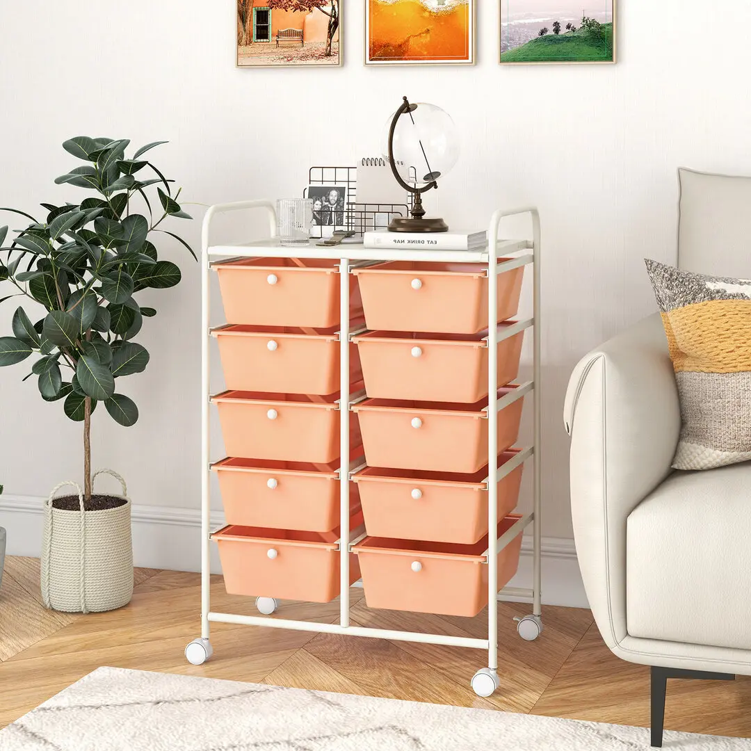 Стеллаж-органайзер Costway JV11073PF (Pink/White)