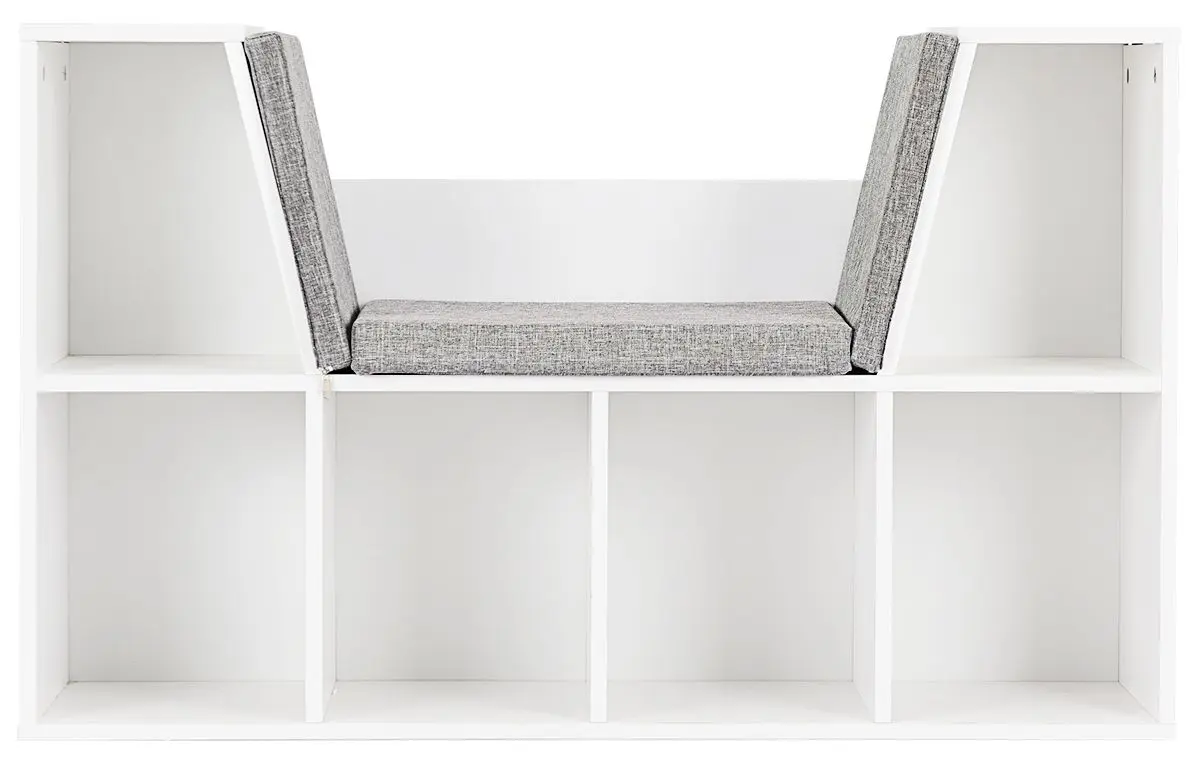 Etajera cu scaun tapitat Costway JZ10199WH (White)