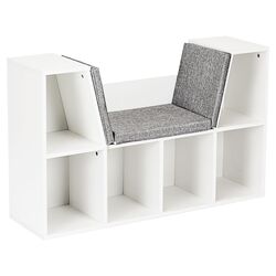 Etajera cu scaun tapitat Costway JZ10199WH (White) Thumb