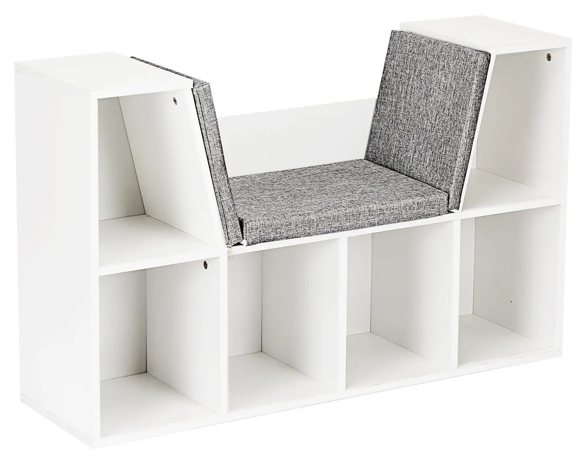 Etajera cu scaun tapitat Costway JZ10199WH (White)