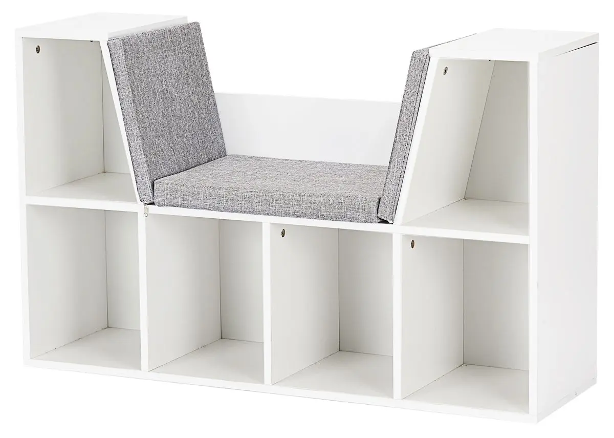 Etajera cu scaun tapitat Costway JZ10199WH (White)