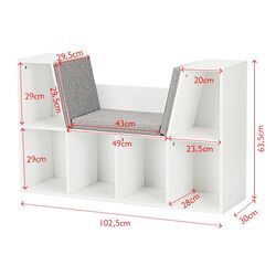 Etajera cu scaun tapitat Costway JZ10199WH (White) Thumb