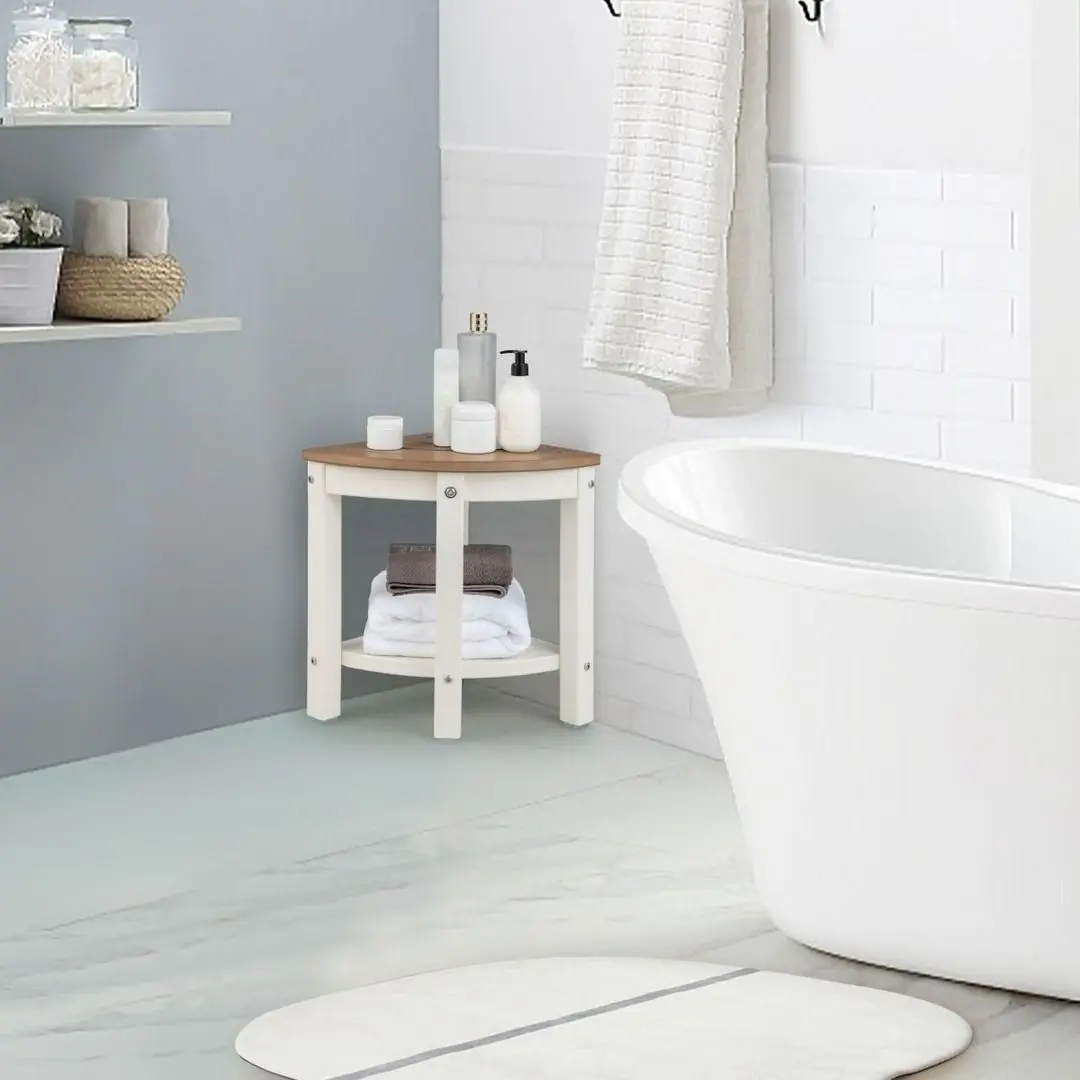 Табурет-стеллаж Costway BA7860CF (Brown/White) - 2
