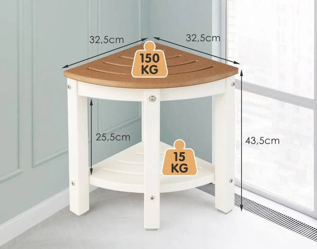 Табурет-стеллаж Costway BA7860CF (Brown/White) - 3