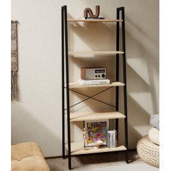 Стеллаж DP Azalia 64x34x164 (Oak/Black)
