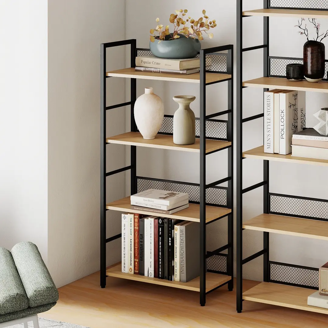 Стеллаж DP Brick 60x28x121 (Black/Natural) - 9