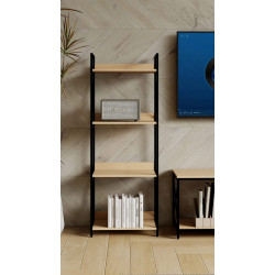 Стеллаж DP Karl 51x30x137.5 (Black/Oak) Thumb