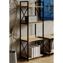 Стеллаж DP Karl 51x30x137.5 (Black/Oak)