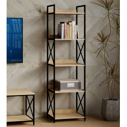 Стеллаж DP Karl 51x30x177 (Black/Oak)
