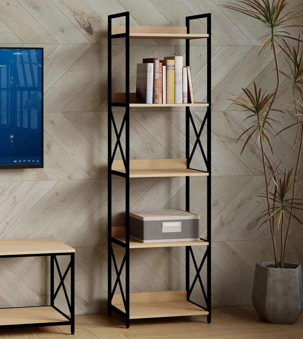 Стеллаж DP Karl 51x30x177 (Black/Oak)