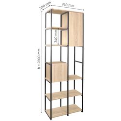 Etajera DP Rio 2 Plus (Sonoma Oak/Black) Thumb