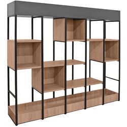 Etajera DP Terra 150 (Black/Wood/Gray)