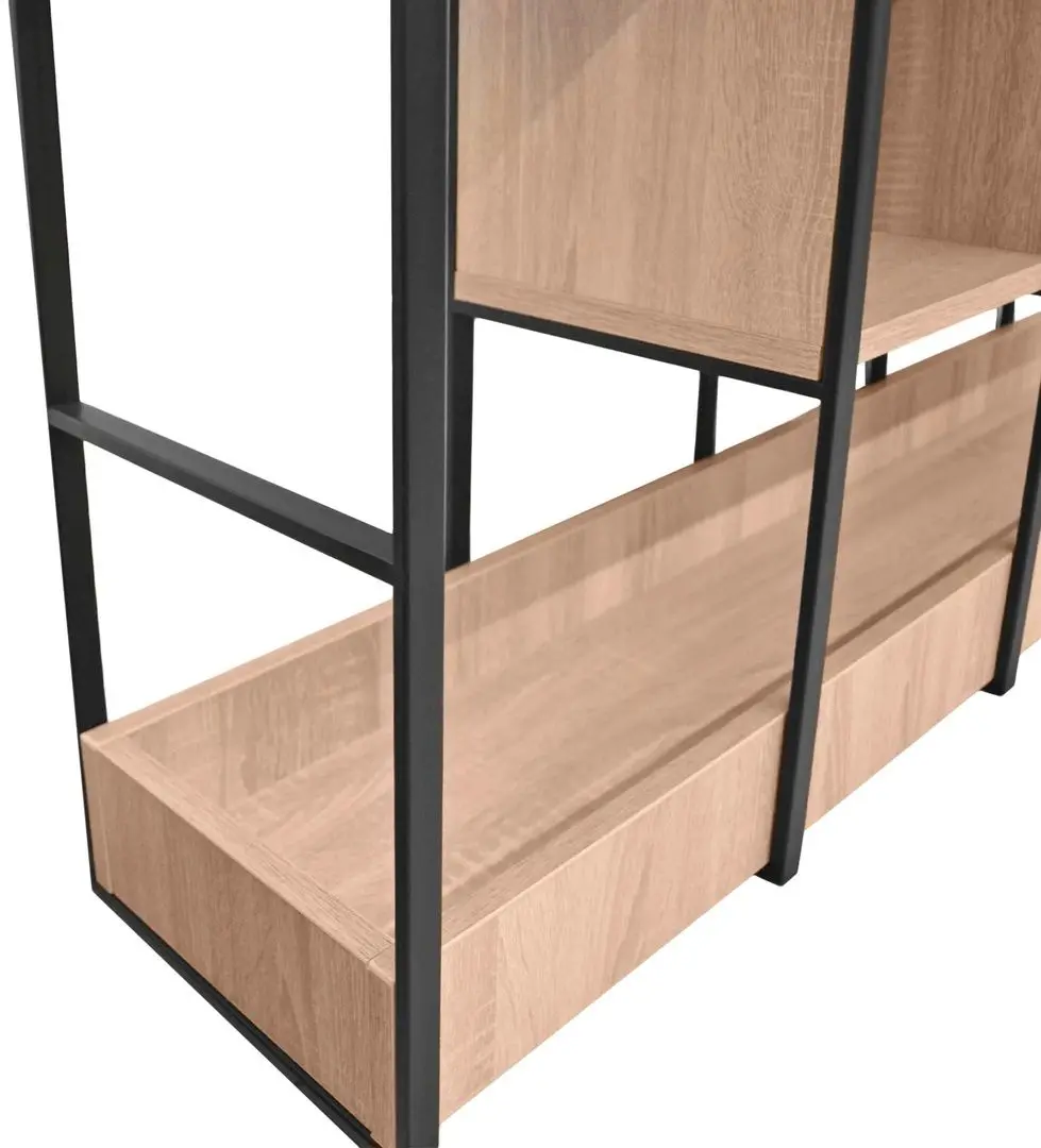 Etajera DP Terra 150 (Black/Wood/Gray)