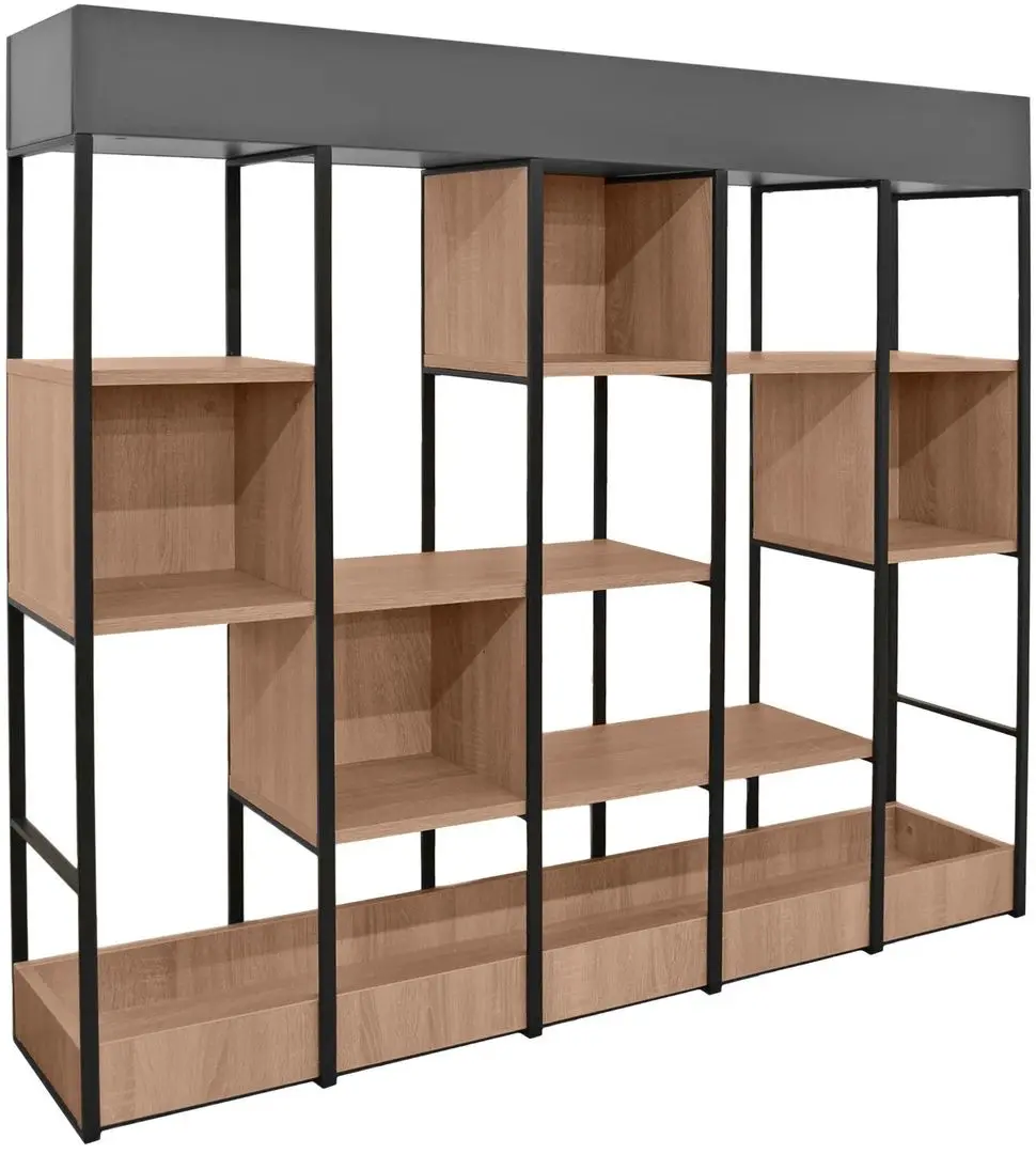 Etajera DP Terra 150 (Black/Wood/Gray)