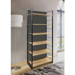 Стеллаж DP Urban 90 цельная спинка+перилы (Sonoma Oak/Black)