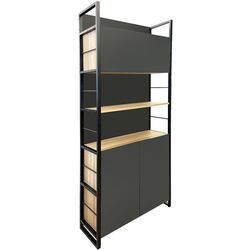 Etajera DP Urban 90 Double Box spate integral+bare (Black/Sonoma Oak) Thumb